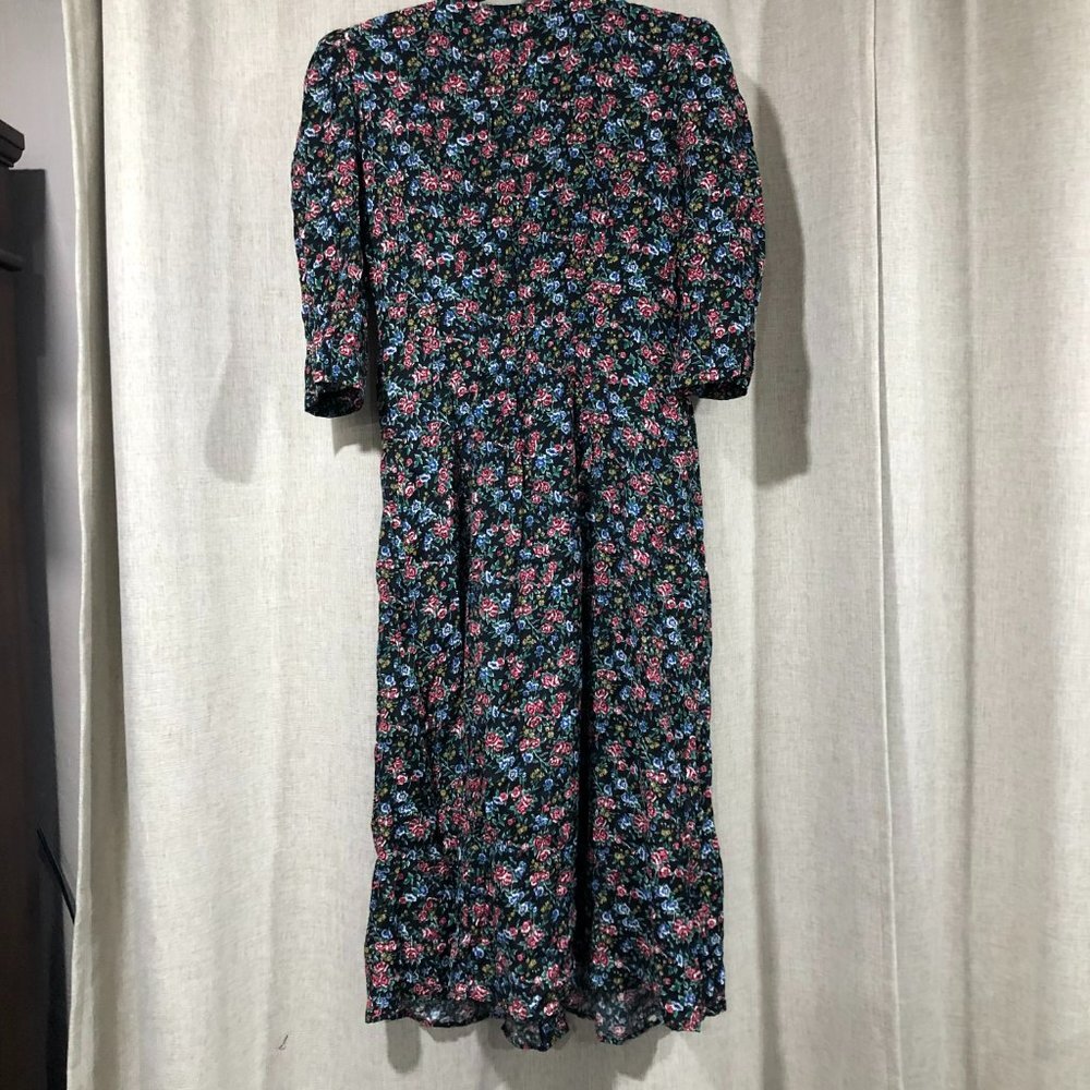 Caroline Wells vintage floral dress cottagecore / romantic button front - Picture 5 of 5